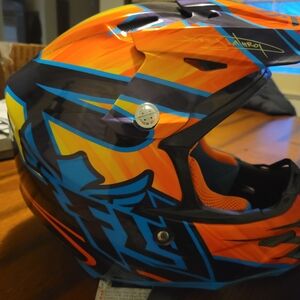 NWT Fly Racing Vibrant Orange and Blue Motorcycle Helmet